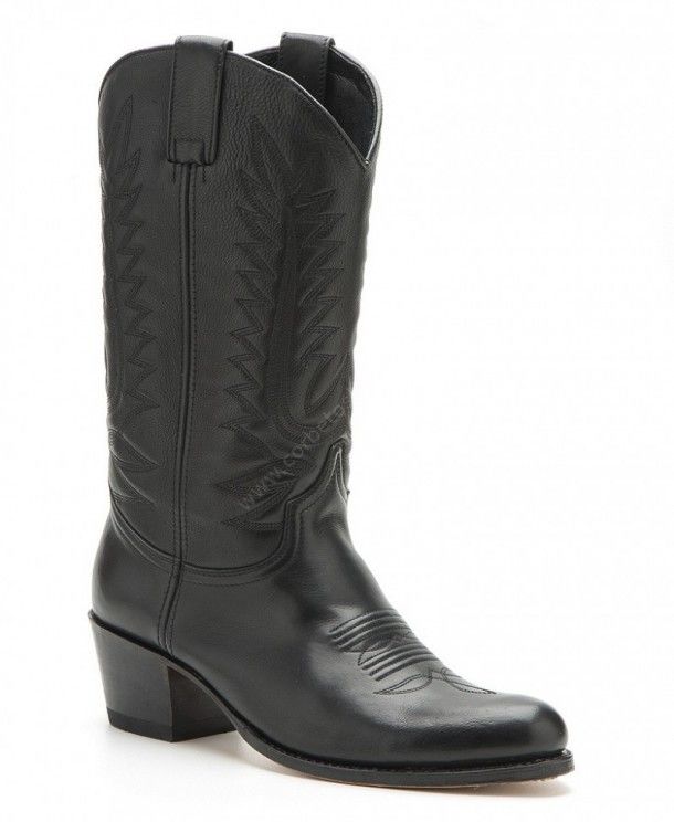 2024 Debora Salvaje Negro | Womens Sendra black leather middle high boots