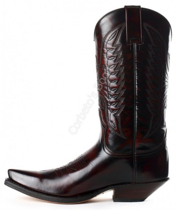2073 Cuervo Florentic Fuchsia | Sendra unisex shiny burgundy leather cowboy boots