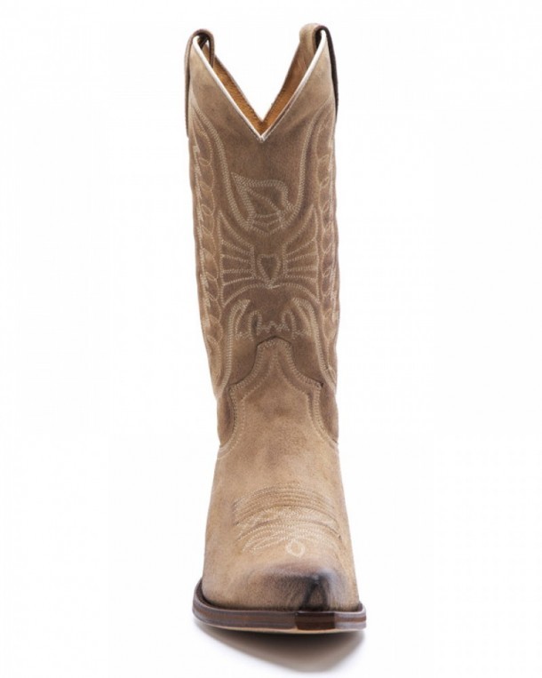 Mens Sendra Cuervo last vintage light brown suede cowboy boots