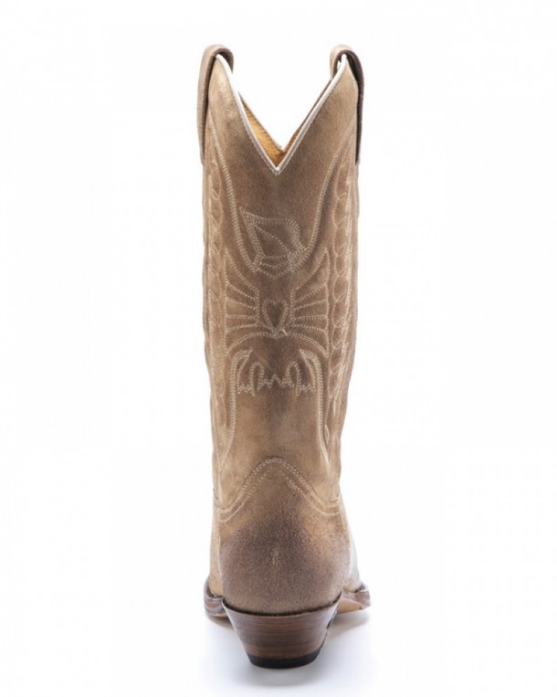 Mens Sendra Cuervo last vintage light brown suede cowboy boots