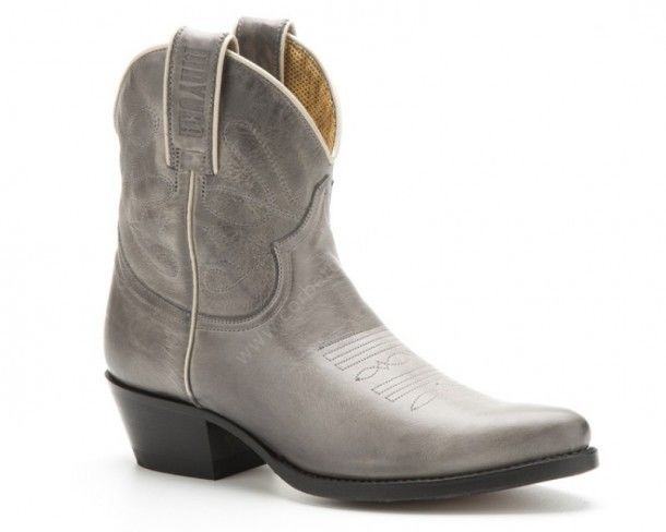 2374 Natural Mist | Mayura womens grey leather ankle cowboy boots
