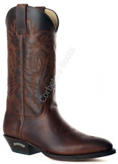 2450 H805 Mad Dog 7004 | Sendra greased brown round toe cowboy boots