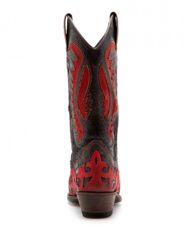 Women red western boots