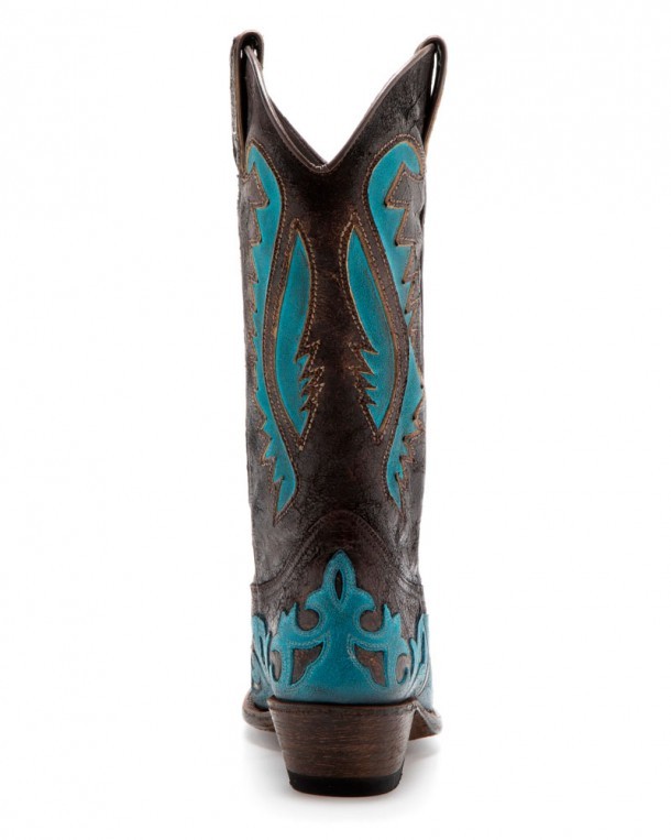 Blue suede western boots