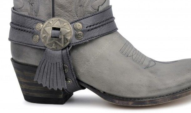 2605 Sara Salvaje Acacia Usado Negro | Bota cowboy Sendra Boots para mujer punta redonda color gris