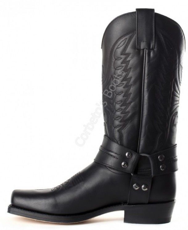 2621 Pete Pull Oil Negro | Sendra unisex black leather biker boots
