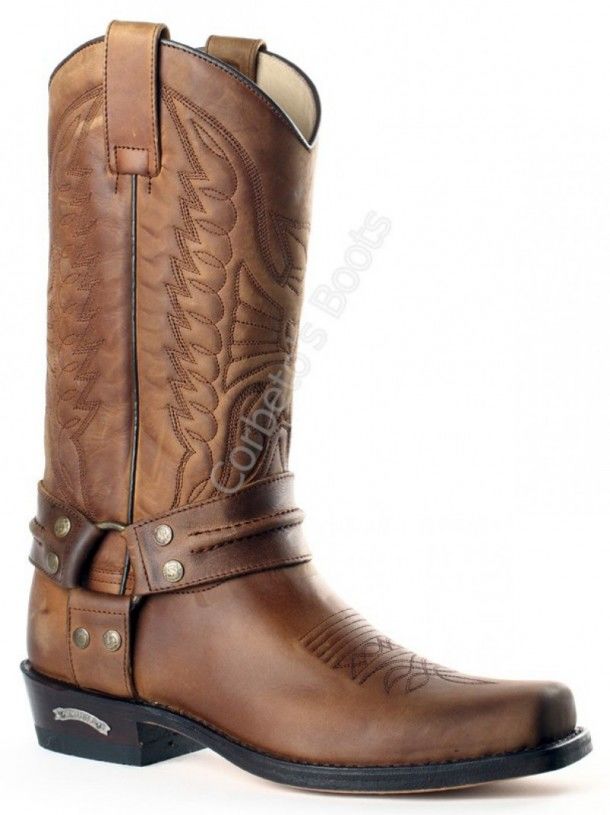 2621 Pete Sprinter Tang | Sendra unisex greased brown biker boots