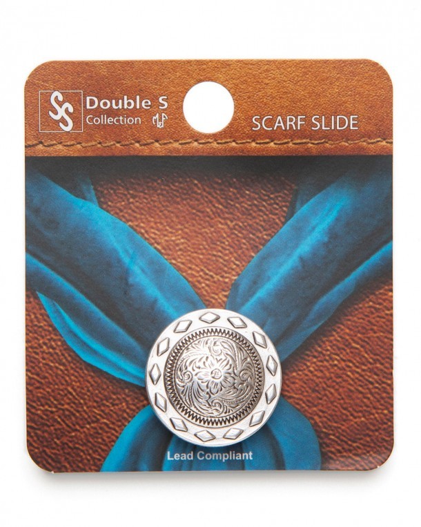Rounded western style engraved unisex scarf slide