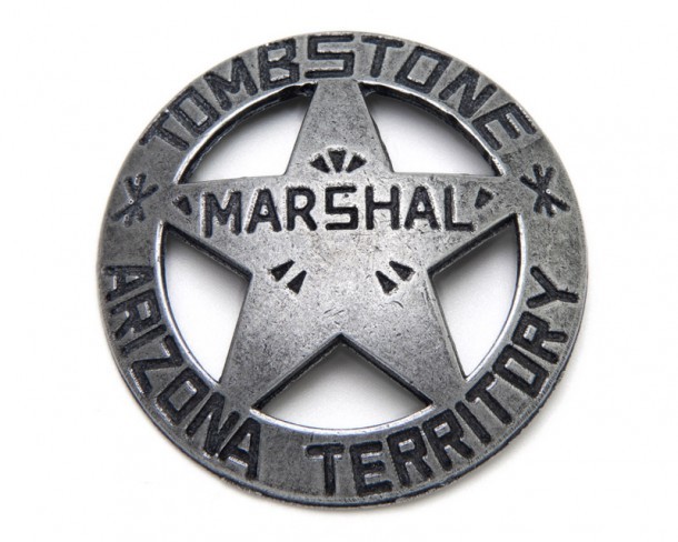 Rounded star United States Marshal badge from Tombstone, Arizona