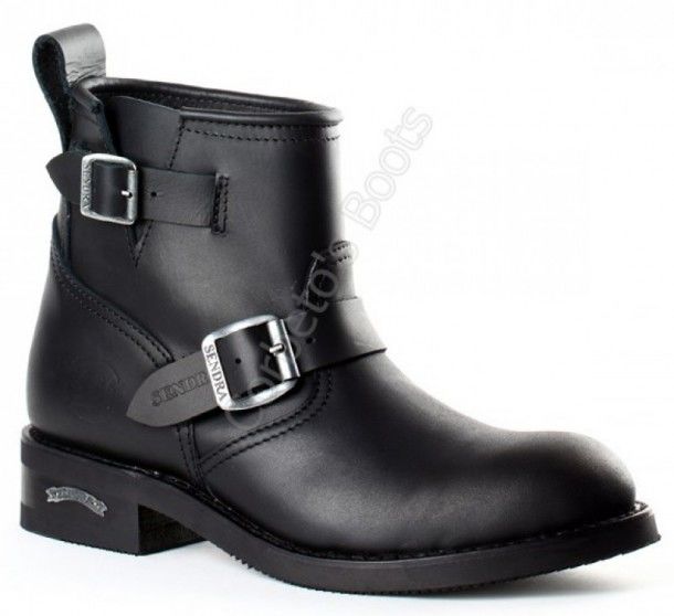 2976 Carol Matebox Negro | Sendra unisex black leather engineer low boots