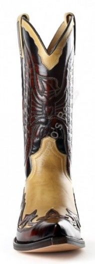 3156 Cuervo Florentic Fuchsia-Box Bras Crepe | Bota cowboy Sendra unisex combinación piel burdeos y beig