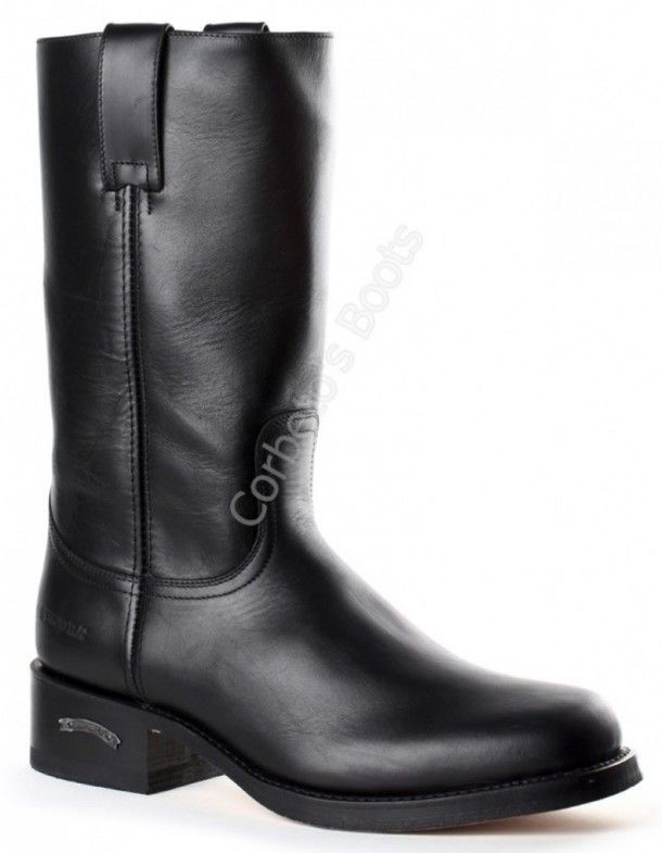 3162 H84 Pull Oil Negro | Sendra mens black plain leather square toe cowboy boots