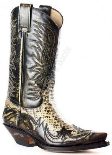 3241 Cuervo Denver Tierra-Pitón Barriga Panizo | Bota cowboy Sendra unisex piel serpiente