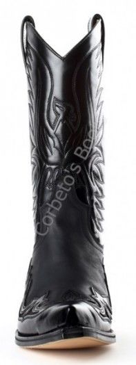 3241 Cuervo Florentic Negro-Sprinter Negro | Bota cowboy Sendra unisex piel negra combinada