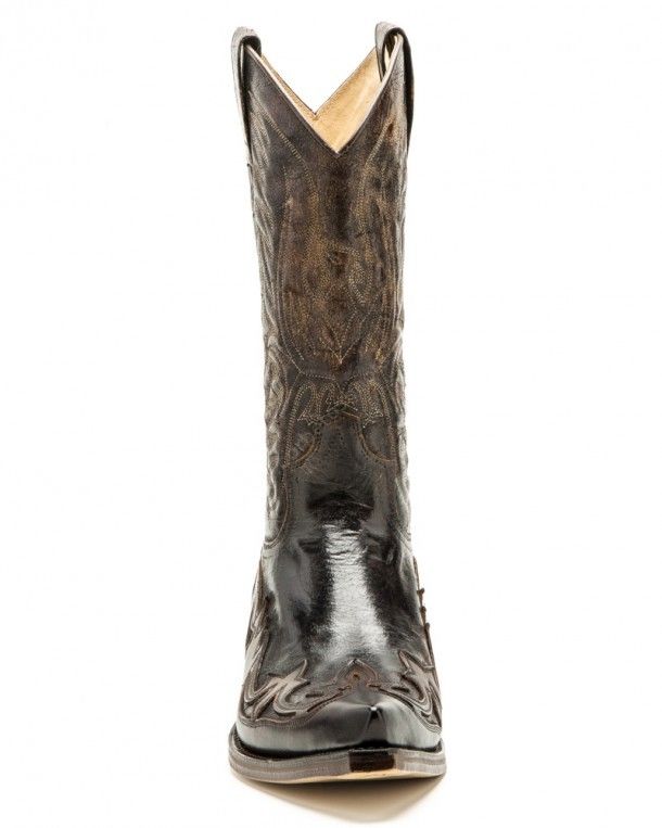 3241 Cuervo Natur Antic Jacinto-Barbados Quercia | Botas cowboy Sendra para hombre de punta fina hechas en doble piel vacuna envejecida marrón.
