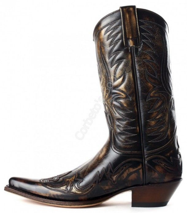 3241 Javi Florentic Bronce-Denver Canela | Sendra mens copper color leathers extra wide cowboy boot