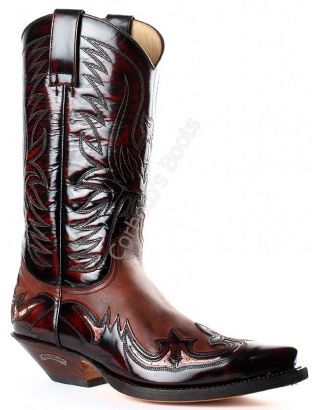 3242 Cuervo Florentic Fuchsia-Sprinter 7004 | Sendra unisex combined brown leathers cowboy boots