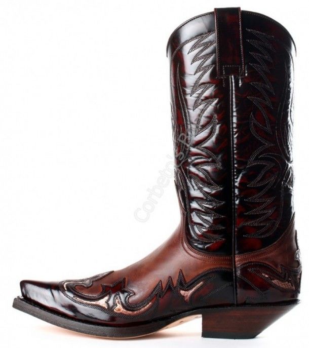 3242 Cuervo Florentic Fuchsia-Sprinter 7004 | Sendra unisex combined brown leathers cowboy boots