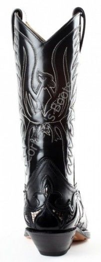 3242 Cuervo Florentic Negro-Sprinter Negro | Bota cowboy Sendra unisex piel negra combinada