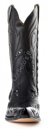 3590 Cuervo Florentic Negro-Sprinter Negro | Bota cowboy Sendra cuero negro combinado para hombre