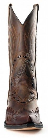 3590 Cuervo Mad Dog 7004-Mad Dog Tang | Bota cowboy Sendra piel marrón combinada para hombre
