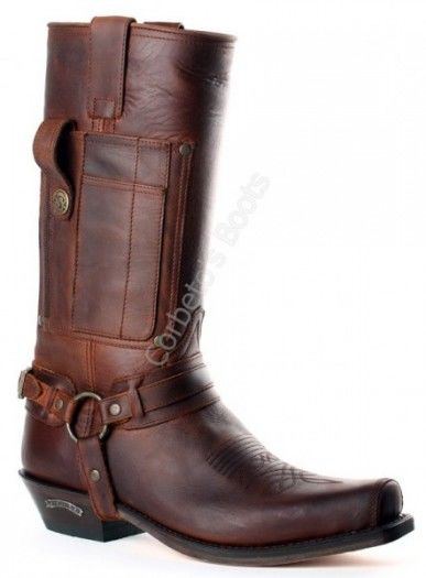 3604 Seta Sprinter 7004 | Sendra mens greased brown biker boots