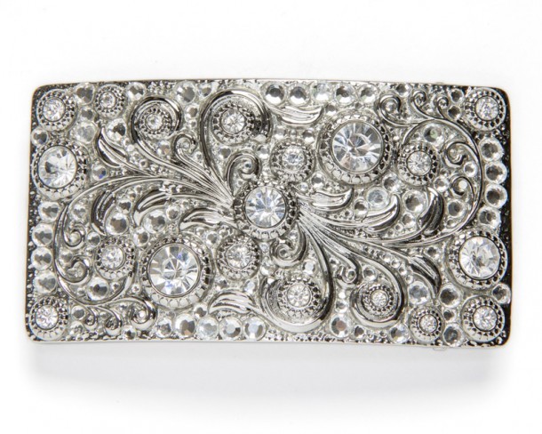 Ladies western fashion sparkly crystals belt buckle