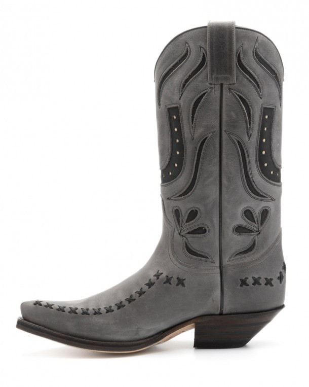 Grey Mexican toe cowboy boots