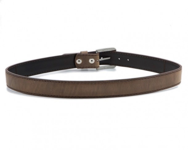 Cinturón hecho en España cuero marrón engrasado doble grosor