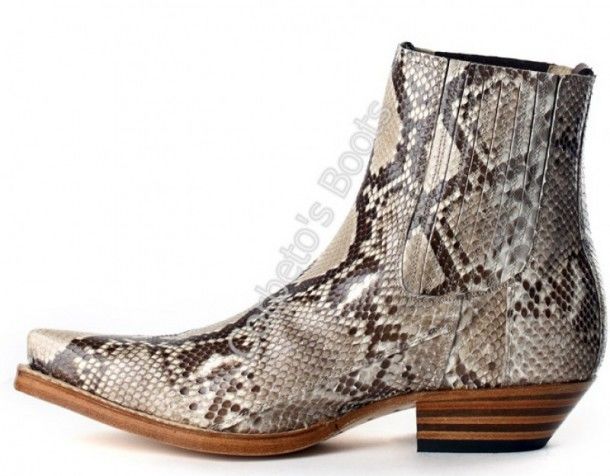 4126 Cuervo Piton Natural | Sendra mens snake skin ankle cowboy boots