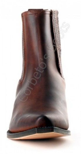 4126 Red Mad Dog 7004 | Sendra mens greased brown plain ankle cowboy boots