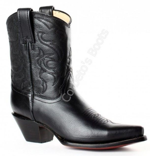 4168 Venado Negro | Buffalo Boots ladies black deer skin low cowboy boots