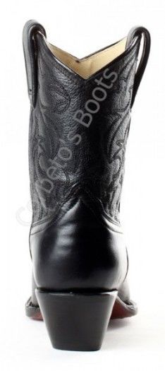 4168 Venado Negro | Bota cowboy caña baja Buffalo Boots piel venado negra para mujer