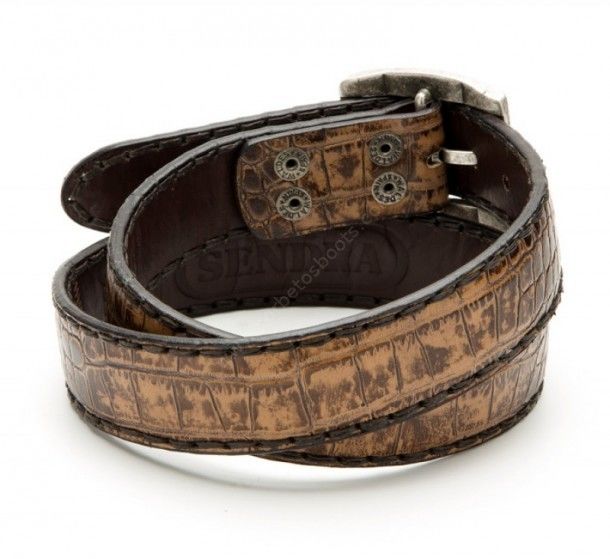879 Victoria 27 | Sendra Boots brown printed crocodile belt