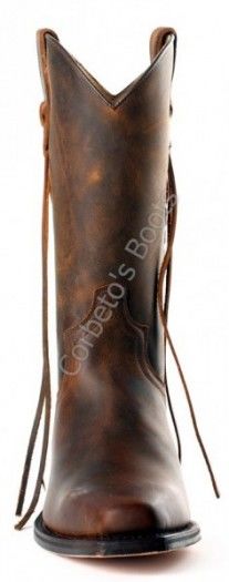 4989 Tango Mad Dog Tang | Sendra greased brown leather hand braided cowboy boots