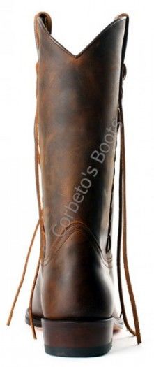 4989 Tango Mad Dog Tang | Bota cowboy Sendra piel marrón engrasada con trencillas