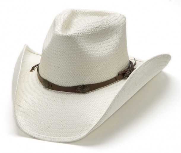 Sombrero western unisex paja blanda color blanco crudo