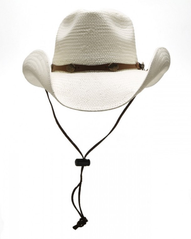 Natural off white soft straw unisex western hat