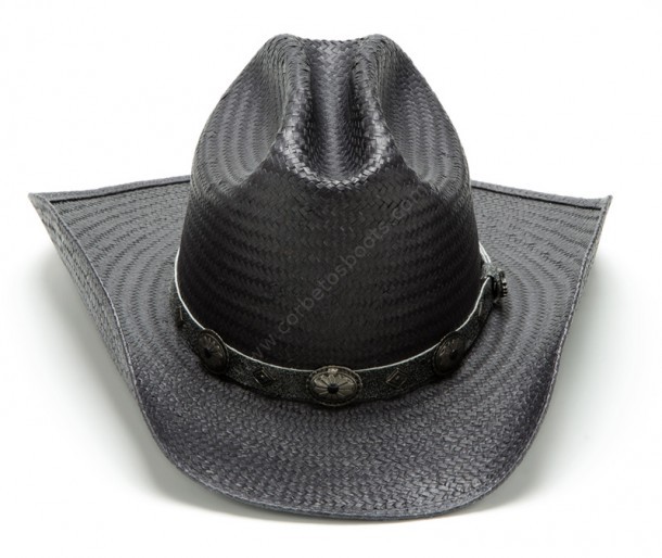 Soft black braided Stars & Stripes unisex cowboy straw hat