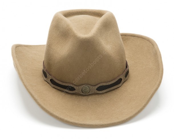 Sombrero Clint hecho en filetro color beig estilo vaquero