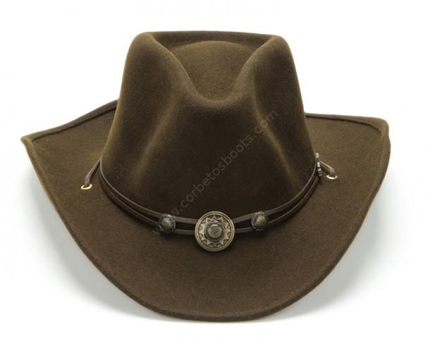 Stars & Stripes classic brown wool felt cowboy hat