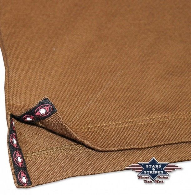 50-LEAH | Stars & Stripes womens brown western polo shirt