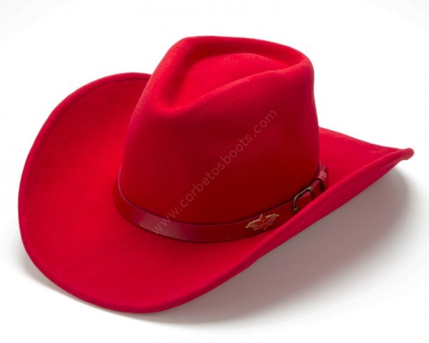 MALINA | You can buy at our cowboy & biker specialized online store this Stars & Stripes western red wool felt shapeable hat for men and women.