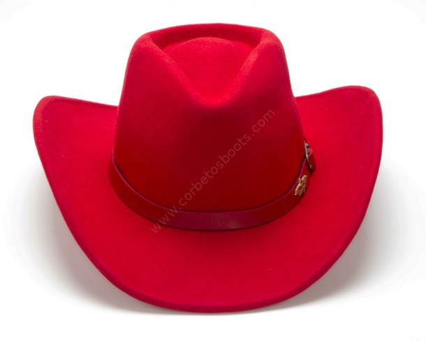 MALINA | You can buy at our cowboy & biker specialized online store this Stars & Stripes western red wool felt shapeable hat for men and women.