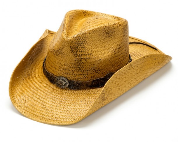 Braided orange brown toasted Stars & Stripes straw cowboy hat