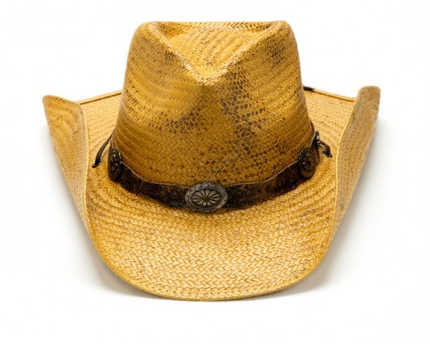 Braided orange brown toasted Stars & Stripes straw cowboy hat