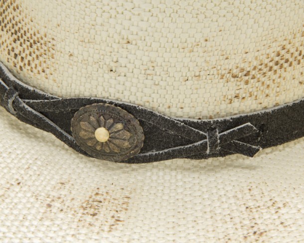 Openwork Cattleman crown vintage natural straw country style hat
