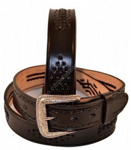 WG56 - Stars & Stripes braided black leather belt