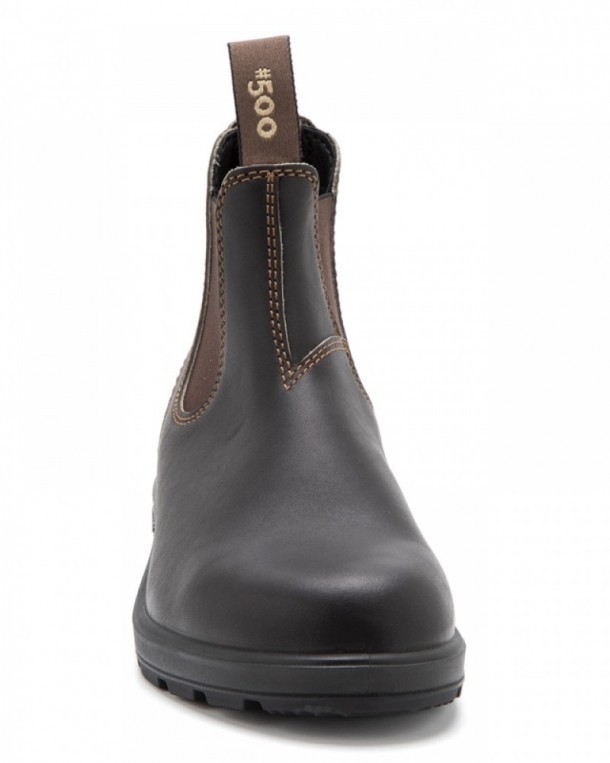 500 Brown | Blundstone dark brown leather Chelsea boots with non