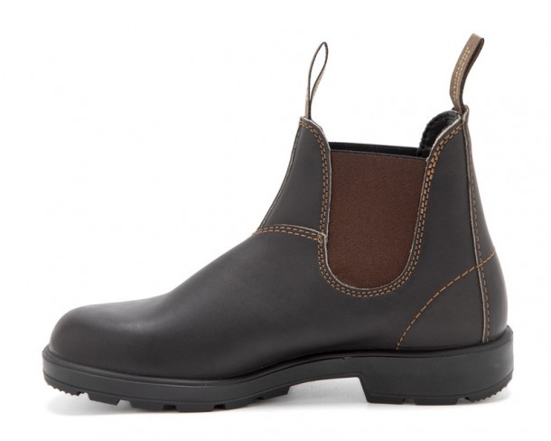 Blundstone dark brown leather Chelsea boots with non-slippery sole
